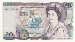 Great Britain, 20 Pounds, 1981/84, UNC, p380d
Queen Elizabeth II. Potrait
Serial Number: O4E 135854
Estimate: 125-250