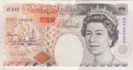 Great Britain, 10 Pounds, 1992, XF(-), p383a
Queen Elizabeth II. Potrait
Serial Number: N20 000304
Estimate: 15-30