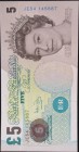 Great Britain, 5 Pounds, 2004, UNC, p391c
Queen Elizabeth II. Potrait
Serial Number: JE54 145887
Estimate: 20-40