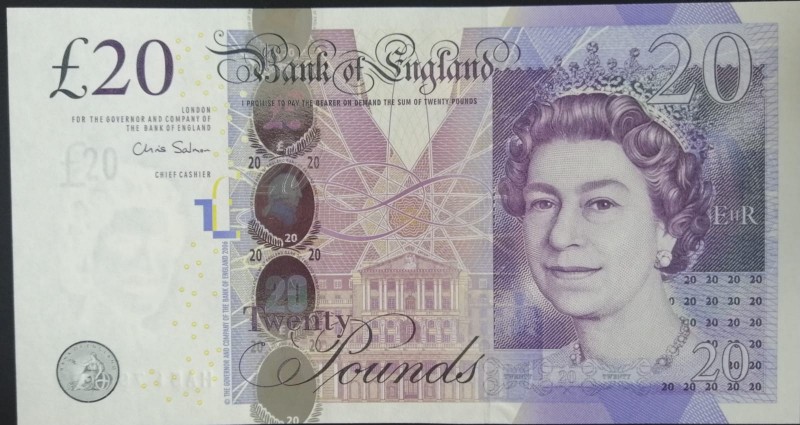 Great Britain, 20 Pounds, 2012, UNC, p392b
Queen Elizabeth II. Potrait
Sign: S...