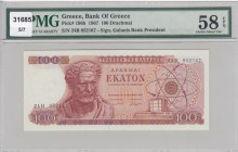 Greece, 100 Drachmai, 1967, AUNC(+), p196b
PMG 58 EPQ
Serial Number: 24B 952167
Estimate: 30-60