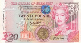 Guernsey, 20 Pounds, 2018, UNC, pNew
Queen Elizabeth II. Potrait
Commemorative banknote
Serial Number: TG/W 004104
Estimate: 50-100