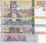 Haiti, 10-50-100-250 Gourdes, 2004, UNC, p272; p274; p275; p276, (Total 4 banknotes)
Commemorative banknote
Serial Number: M1531871, M8134321, Y0470...