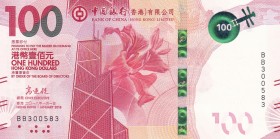 Hong Kong, 100 Dollars, 2018, UNC, p350a
Bank of China
Serial Number: BB300583
Estimate: 30-60