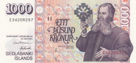 Iceland, 1.000 Kronur, 2001, UNC, p59
Serial Number: E34208297
Estimate: 15-30
