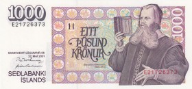 Iceland, 1.000 Kronur, 2001, UNC, p59A
Serial Number: E21726373
Estimate: 25-50