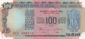 India, 100 Rupees, 1979, UNC, p86d
It has a punch hole.
Serial Number: 8CA 402615
Estimate: 10-20