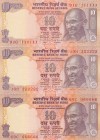 India, 10 Rupees, 1996, UNC, p137, 6 RADAR sets
(Total 3 banknotes)
Serial Number: 9JG 111111, J0H 222222, 69C 666666
Estimate: 150-300