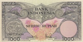 Indonesia, 1.000 Rupiah, 1959, UNC, p71
Serial Number: 89454
Estimate: 50-100