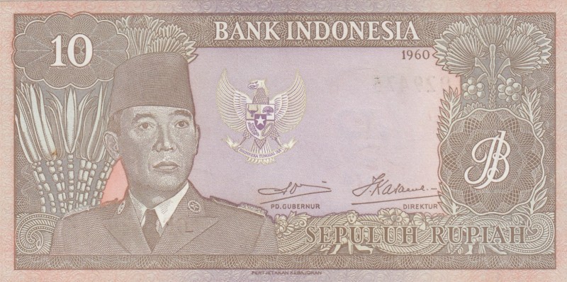 Indonesia, 10 Rupiah, 1960, UNC, p83
Serial Number: CFJ029476
Estimate: 30-60