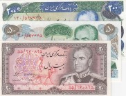 Iran, 20 Rials, 50 Rials and 200 Rials, 1974/79, p100, p101, p103, (Total 3 banknotes)
200 Rials AUNC, others in UNC condition
AUNC/UNC
Estimate: 4...