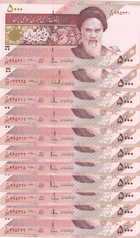 Iran, 5.000 Rials, 2013, UNC, p152, (Total 11 banknotes)
Estimate: 10-20