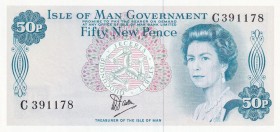 Isle of Man, 50 New Pence, 1979, UNC, p33a
Queen Elizabeth II. Potrait
Serial Number: C391178
Estimate: 20-40