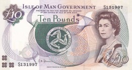 Isle of Man, 10 Pounds, 2007, UNC, p46a
Queen Elizabeth II. Potrait
Serial Number: S131997
Estimate: 25-50