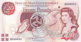 Isle of Man, 20 Pounds, 2007, UNC, p47a
Queen Elizabeth II. Potrait
Serial Number: H348621
Estimate: 35-70