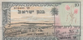 Israel, 10 Lira, 1955, XF(-), p27a
Serial Number: 804490
Estimate: 25-50