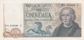 Italy, 5.000 Lire, 1973, XF(+), p102
Serial Number: BA 232028 J
Estimate: 50-100