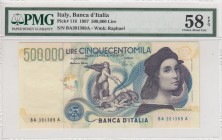 Italy, 500.000 Lire, 1997, AUNC(+), p118
PMG 58 EPQ
Serial Number: BA 391389A
Estimate: 400-800
