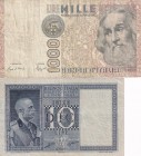 Italy, 10-1.000 Lire, 1939/1982, FINE, p25; p109, (Total 2 banknotes)
Serial Number: 817820 0323, QE 706
Estimate: 10-20