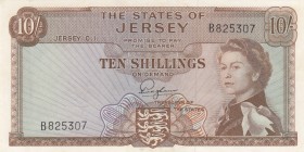 Jersey, 10 Shillings, 1963, AUNC(-), p7a
Queen Elizabeth II. Potrait
Serial Number: B825307
Estimate: 20-40