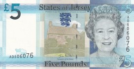Jersey, 5 Pounds, 2010, UNC, p33a
Queen Elizabeth II. Potrait
Serial Number: AD506076
Estimate: 10-20