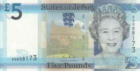 Jersey, 5 Pounds, 2010, UNC, p33a
Queen Elizabeth II. Potrait
Top 10.000 Serial Number
Serial Number: AD008173
Estimate: 25-50