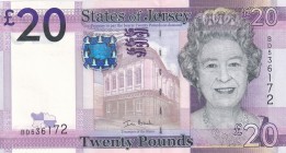 Jersey, 20 Pounds, 2010, UNC, p35a
Queen Elizabeth II. Potrait
Serial Number: BD536172
Estimate: 50-100