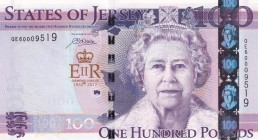 Jersey, 100 Pounds, 2012, UNC, p37a
Queen Elizabeth II. Potrait
Commemorative banknote
Serial Number: QE60009519
Estimate: 150-300