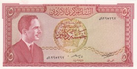 Jordan, 5 Dinars, 1959, UNC, p15b
Serial Number: 295797
Estimate: 120-240