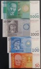 Kyrgyzstan, 50-100-1.000-5.000 Som, 2016, p25b; p26b; p29b; p30, (Total 4 banknotes)
50 Som, UNC; 100 Som, UNC; 1.000 Som, AUNC(-); 5.000 Som, AUNC(-...