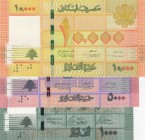 Lebanon, 1.000-5.000-10.000 Livres, 2012/2014, UNC, p90; p91; p92, (Total 3 banknotes)
Serial Number: K/12 8134109, A/08 6776950, B/06 6252777
Estim...