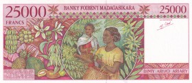 Madagascar, 25.000 Francs, 1998, UNC, p82
Serial Number: A55040253
Estimate: 40-80