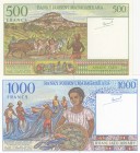 Madagascar, 500-1.000 Francs, 1994, UNC, p75a; p76a, (Total 2 banknotes)
Serial Number: A16835574, A50185216
Estimate: 15-30