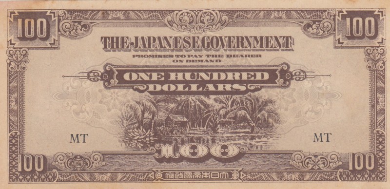 Malaya, 100 Dollars, 1944, UNC, pM8
Japanese Occupation WWII
Stained
Serial N...