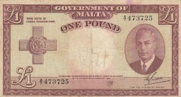 Malta, 1 Pound, 1949, FINE, p22a
Serial Number: A/7 473725
Estimate: 20-40