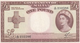 Malta, 1 Pound, 1954, XF(+), p24a
Queen Elizabeth II. Potrait
Serial Number: A/23 232586
Estimate: 150-300