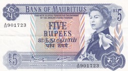 Mauritius, 5 Rupees, 1967, XF, p30c
Queen Elizabeth II. Potrait
Serial Number: A/54 901723
Estimate: 30-60