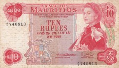 Mauritius, 10 Rupees, 1967, VF, p31a
Queen Elizabeth II. Potrait
Serial Number: A/6740813
Estimate: 20-40