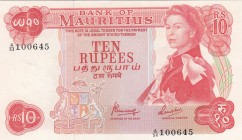 Mauritius, 10 Rupees, 1967, UNC, p31c
Queen Elizabeth II. Potrait
Serial Number: A/54 100645
Estimate: 40-80