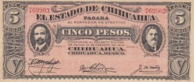 Mexico, 5 Pesos, 1914, UNC, pS531
Serial Number: 769903
Estimate: 20-40