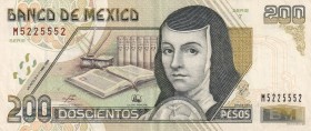 Mexico, 200 Pesos, 1998, XF(-), p109c
Serial Number: M5225552 T
Estimate: 30-60