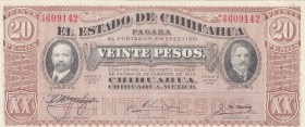 Mexico, 20 Pesos, 1915, XF, pS537
There is a stamp and pen writing on the back.
El Estado De Chihuahua
Serial Number: 4609142
Estimate: 10-20