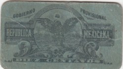 Mexico, 10 Centavos, 1914, VF, pS698
Republica Mexicana Gobierno Provisional
Estimate: 15-30
