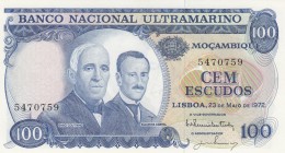 Mozambique, 100 Escudos, 1972, UNC, p113
Serial Number: 5470759
Estimate: 75-150