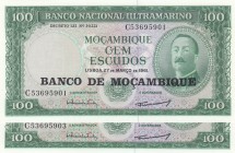 Mozambique, 100 Escudos, 1976, UNC, p117a, (Total 2 banknotes)
Serial Number: C53695901, C53695903
Estimate: 10-20