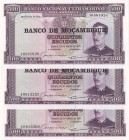 Mozambique, 500 Escudos, 1967, UNC, p118a, (Total 3 banknotes)
Serial Number: 10581926, 10813257, 10813260
Estimate: 10-20