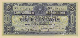 Mozambique, 20 Centavos, 1933, UNC, pR29
Perforated
Serial Number: 279343
Estimate: 10-20