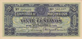 Mozambique, 20 Centavos, 1933, UNC, pR29
Perforated
Serial Number: 302486
Estimate: 10-20