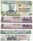 Mozambique, 50-100-500-500-1.000 Escudos, 1976, UNC, p116; p117; p118; p119, (Total 5 banknotes)
Estimate: 10-20
