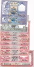 Nepal, 1-1-2-5(5) Rupees, UNC, (Total 10 banknotes)
1 Rupee, 1991; 1 Rupee, 1979; 2 Rupees, 1995; 5 Rupees (2), 2017; 5 Rupees(3), 2002; 20 Rupees, 2...